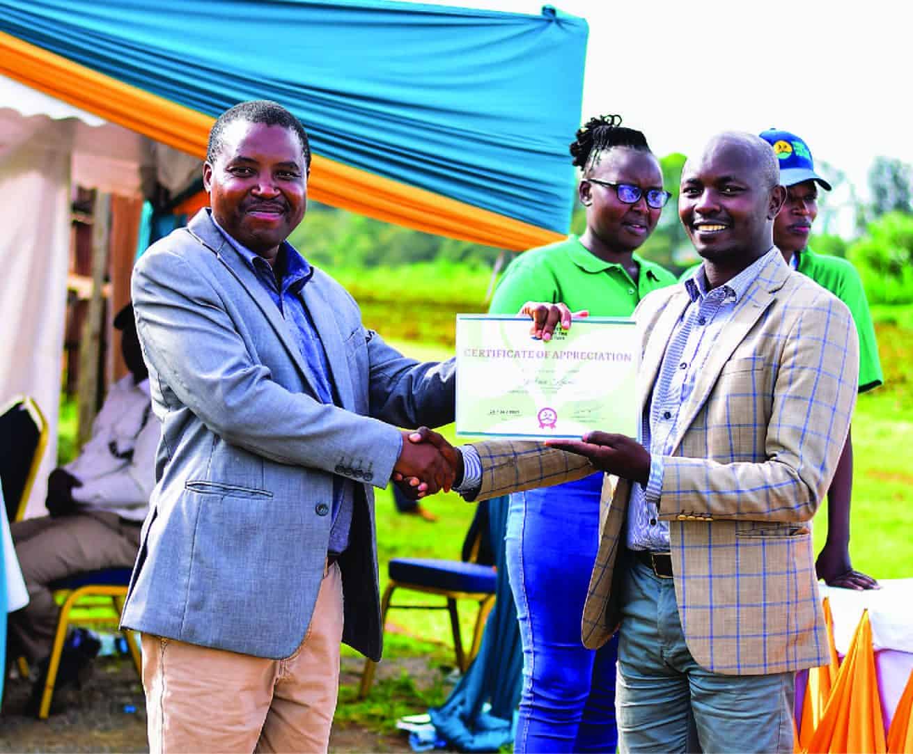 graduation certificate being awarded