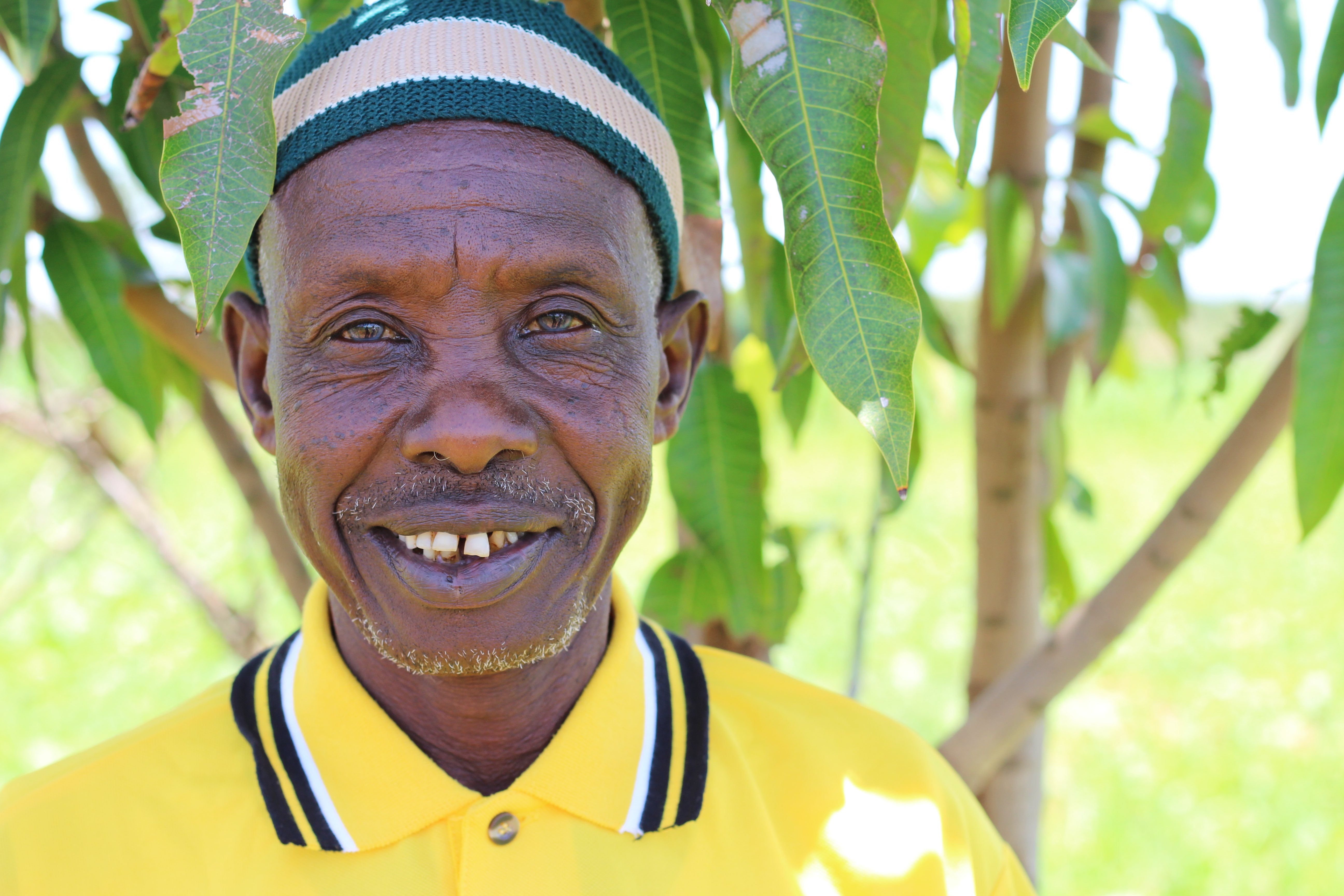 Ramadhani Omari Magwe in his forest garden